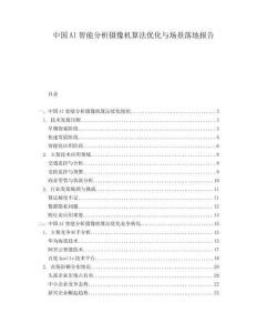 中國AI智能分析攝像機算法優化與場景落地報告