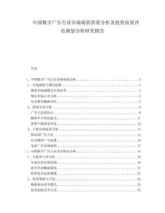 中國數(shù)字廣告行業(yè)市場現(xiàn)狀供需分析及投資前景評估規(guī)劃分析研究報告