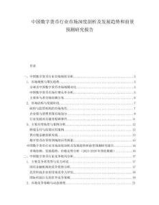 中國數字貨幣行業市場深度剖析及發展趨勢和前景預測研究報告