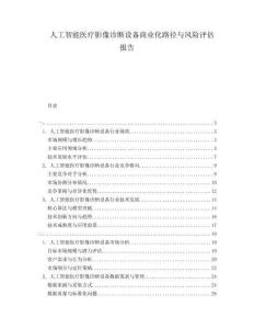 人工智能醫療影像診斷設備商業化路徑與風險評估報告