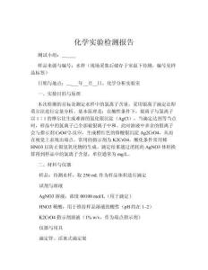 化學實驗檢測報告