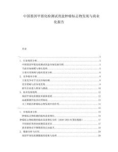 中國(guó)基因甲基化檢測(cè)試劑盒腫瘤標(biāo)志物發(fā)現(xiàn)與商業(yè)化報(bào)告