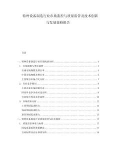 特種設(shè)備制造行業(yè)市場監(jiān)控與質(zhì)量監(jiān)管及技術(shù)創(chuàng)新與發(fā)展策略報告