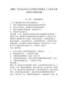 2025廣西河池市西山鄉(xiāng)招聘防貧監(jiān)測員1人考前自測高頻考點(diǎn)模擬試題及答案詳解（名師系列）