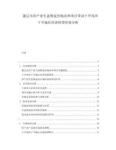通遼市沙產(chǎn)業(yè)生態(tài)修復(fù)沙地治理項目帶動干旱風(fēng)沙干旱地區(qū)經(jīng)濟轉(zhuǎn)型價值分析