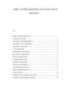 金屬礦開采領(lǐng)域市場(chǎng)深度錨定及行業(yè)發(fā)展與商業(yè)布局研究報(bào)告