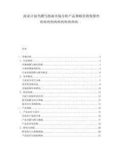 商業(yè)計(jì)劃書(shū)撰寫(xiě)指南市場(chǎng)分析產(chǎn)品策略營(yíng)銷預(yù)算些些些些些些些些些些些些