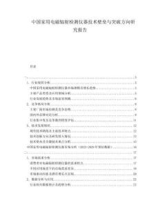 中國(guó)家用電磁輻射檢測(cè)儀器技術(shù)壁壘與突破方向研究報(bào)告