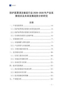 防護面罩清潔套裝行業2026-2030年產業發展現狀及未來發展趨勢分析研究