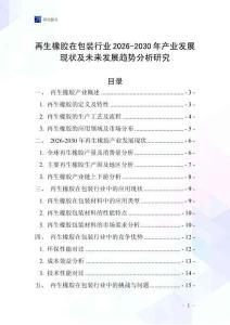 再生橡膠在包裝行業(yè)2026-2030年產(chǎn)業(yè)發(fā)展現(xiàn)狀及未來(lái)發(fā)展趨勢(shì)分析研究