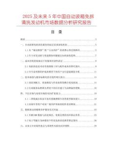 2025及未來5年中國自動波箱免拆清洗發動機市場數據分析研究報告