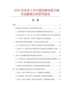 2025及未來5年中國防靜電里子綢市場數據分析研究報告