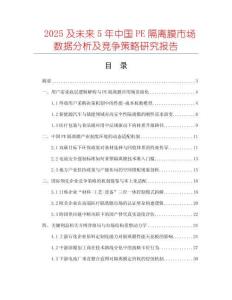 2025及未來5年中國PE隔離膜市場數(shù)據(jù)分析及競爭策略研究報告