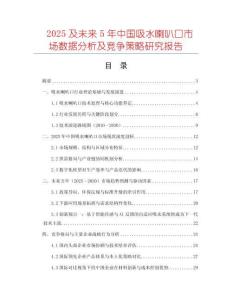 2025及未來5年中國吸水喇叭口市場數據分析及競爭策略研究報告