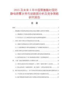2025及未來5年中國聚氨酯襯里防靜電噴霧水帶市場數(shù)據(jù)分析及競爭策略研究報告