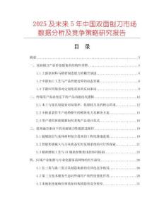 2025及未來5年中國雙面刨刀市場數據分析及競爭策略研究報告