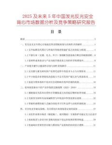 2025及未來5年中國發光反光安全背心市場數據分析及競爭策略研究報告