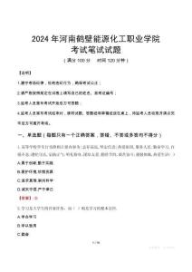 2024年河南鶴壁能源化工職業(yè)學院真題