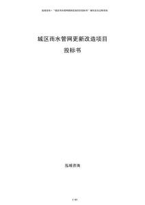 城區(qū)雨水管網(wǎng)更新改造項目投標(biāo)書