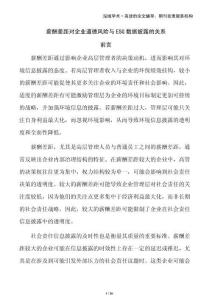 薪酬差距對企業(yè)道德風(fēng)險(xiǎn)與ESG數(shù)據(jù)披露的關(guān)系