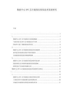 數(shù)據(jù)中心DPU芯片能效比優(yōu)化技術(shù)發(fā)展研究