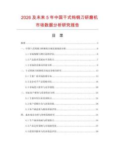 2026及未來(lái)5年中國(guó)干式鎢鋼刀研磨機(jī)市場(chǎng)數(shù)據(jù)分析研究報(bào)告