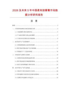 2026及未來5年中國柔和按摩膏市場數(shù)據(jù)分析研究報(bào)告