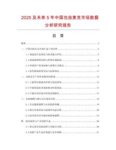 2025及未來(lái)5年中國(guó)功放麥克市場(chǎng)數(shù)據(jù)分析研究報(bào)告