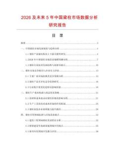 2026及未來5年中國梁柱市場數(shù)據(jù)分析研究報告