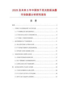 2025及未來5年中國快干亮光膠版油墨市場數據分析研究報告