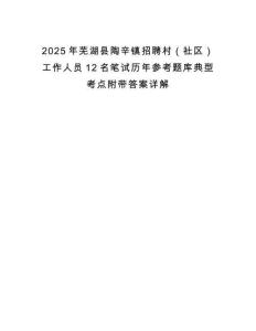 2025年蕪湖縣陶辛鎮(zhèn)招聘村（社區(qū)）工作人員12名筆試歷年參考題庫典型考點(diǎn)附帶答案詳解