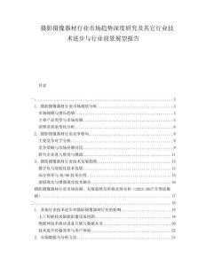 攝影攝像器材行業(yè)市場(chǎng)趨勢(shì)深度研究及其它行業(yè)技術(shù)進(jìn)步與行業(yè)前景展望報(bào)告
