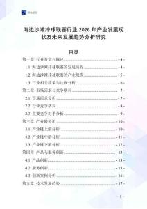 海邊沙灘排球聯賽行業2026年產業發展現狀及未來發展趨勢分析研究