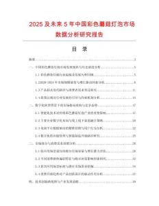 2025及未來(lái)5年中國(guó)彩色蘑菇燈泡市場(chǎng)數(shù)據(jù)分析研究報(bào)告