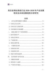 高空走鋼絲挑戰行業2026-2030年產業發展現狀及未來發展趨勢分析研究