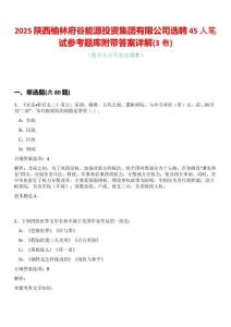 2025陜西榆林府谷能源投資集團有限公司選聘45人筆試參考題庫附帶答案詳解(3卷合一)