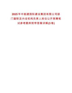 2025年中能建國際建設集團有限公司部門副職及內設機構負責人崗位公開競聘筆試參考題庫附帶答案詳解(3卷合一)