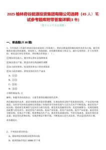 2025榆林府谷能源投資集團有限公司選聘（45人）筆試參考題庫附帶答案詳解(3卷合一)