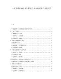 中國連鎖炸雞店油脂過濾設備與年輕客群營銷報告