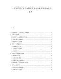 中國靈活用工平臺合規(guī)化發(fā)展與企業(yè)降本增效實踐報告