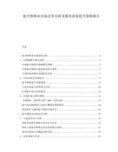 航空維修業(yè)市場競爭分析及服務(wù)質(zhì)量提升策略報(bào)告