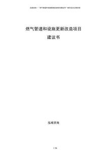 燃?xì)夤艿篮驮O(shè)施更新改造項(xiàng)目建議書(shū)