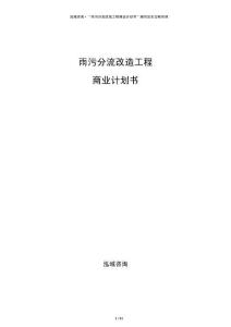 雨污分流改造工程商業(yè)計(jì)劃書(shū)