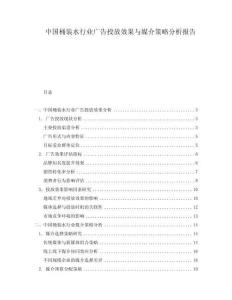 中國桶裝水行業(yè)廣告投放效果與媒介策略分析報告