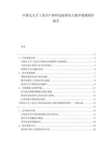 中國無人手工坊DIY材料包標(biāo)準(zhǔn)化與教學(xué)視頻制作報(bào)告
