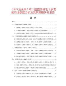 2025及未來5年中國圓領棉毛內衣套裝市場數據分析及競爭策略研究報告