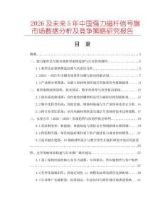 2026及未來5年中國強力磁桿信號旗市場數(shù)據(jù)分析及競爭策略研究報告