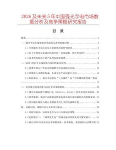 2026及未來5年中國強(qiáng)光手電市場(chǎng)數(shù)據(jù)分析及競(jìng)爭策略研究報(bào)告
