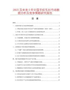 2025及未來(lái)5年中國(guó)手織毛衫市場(chǎng)數(shù)據(jù)分析及競(jìng)爭(zhēng)策略研究報(bào)告