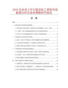 2026及未來5年中國雙軌工具柜市場數(shù)據(jù)分析及競爭策略研究報告